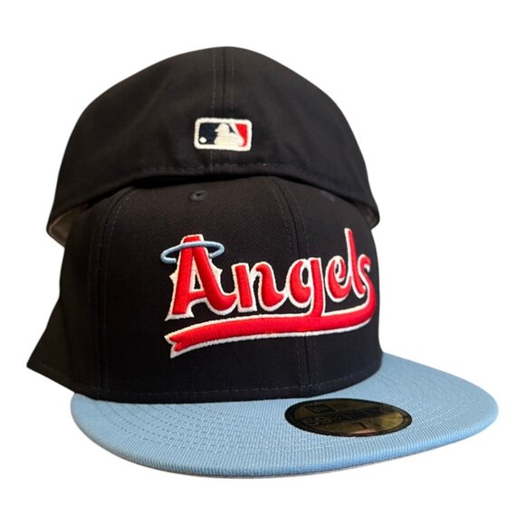 New Era Anaheim Angels City Signature 59FIFTY Fitted Hat Cap Navy - Picture 8 of 8